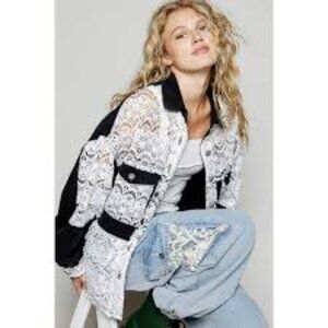 POL black and lace schacket NWOT LG